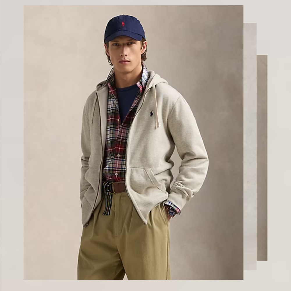 Ralph Lauren Cream Zip-Up Hoodie